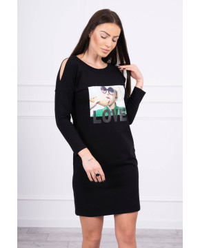 Suknelė su užrašu LOVE (Juoda) Suknelė su užrašu LOVE (Juoda)