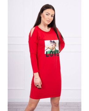 Suknelė su užrašu LOVE (Raudona) Suknelė su užrašu LOVE (Raudona)