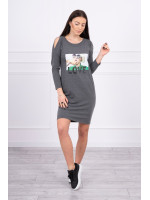 Suknelė su užrašu LOVE (Grafito)