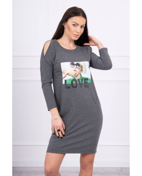 Suknelė su užrašu LOVE (Grafito) Suknelė su užrašu LOVE (Grafito)