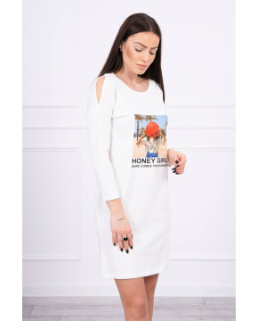 Suknelė su užrašu Honey girl (Šilko spalva) Suknelė su užrašu Honey girl (Šilko spalva)