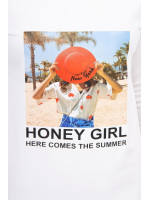 Suknelė su užrašu Honey girl (Šilko spalva)