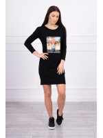 Suknelė su užrašu Honey girl (Juoda)