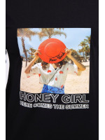 Suknelė su užrašu Honey girl (Juoda)
