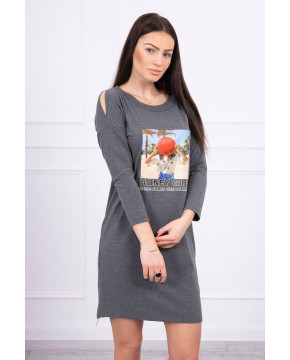 Suknelė su užrašu Honey girl (Grafito) Suknelė su užrašu Honey girl (Grafito)