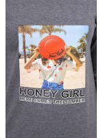 Suknelė su užrašu Honey girl (Grafito)