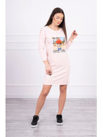 Suknelė su užrašu Honey girl (Šviesiai) (Rožinė)