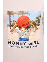 Suknelė su užrašu Honey girl (Smėlio spalva)