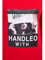 Suknelė su užrašu ,,Handleo With" (Raudona)