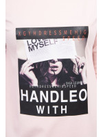 Suknelė su užrašu Handle su (Šviesiai) (Rožinė)