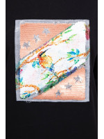 Palaidinė su aplikacija 3D Bird (Juoda)