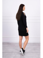 Suknelė su prisiųta grafika (Juoda)