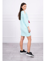 Suknelė su kaspino 3D aplikacija (Mėtos)