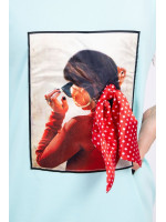 Suknelė su kaspino 3D aplikacija (Mėtos)