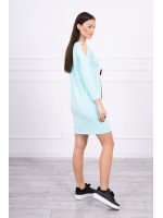 Suknelė su 3D aplikacija ir platėjančia apačia (Mėtos)