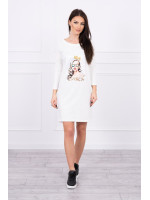 Suknelė su piešiniu (Šilko spalvos)