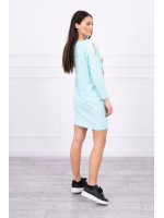 Suknelė su aplikacija 3D ir dekoratyviniu bumbulu (Mėtos)