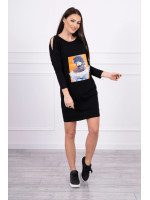 Suknelė su piešiniu (Juoda)