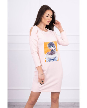 Suknelė su išraiškinga 3D aplikacija (Šviesiai) (Rožinė) Suknelė su išraiškinga 3D aplikacija (Šviesiai) (Rožinė)