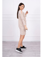 Suknelė su piešinio aplikacija (Smėlio spalvos)