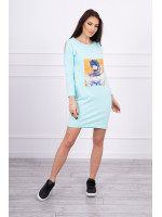 Suknelė su išraiškinga 3D aplikacija (Mėtos)