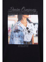 Palaidinė su spalvota 3D aplikacija (Juoda)