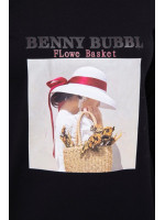 Suknelė su spalvinga aplikacija (Juoda)