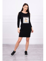 Suknelė su aplikacija (Juoda)