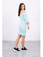 Aptempta suknelė - atvirais pečiais (Mėtos)