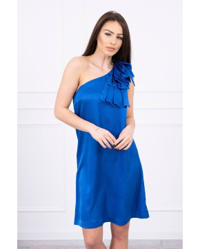 Suknelė su kaspinu on the shoulder (Mėlyna) Suknelė su kaspinu on the shoulder (Mėlyna)