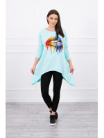 Palaidinė su 3/4 rankovėmis „Kiss“ (Mėtos)