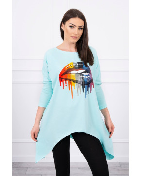 Palaidinė su 3/4 rankovėmis „Kiss“ (Mėtos) Palaidinė su 3/4 rankovėmis „Kiss“ (Mėtos)