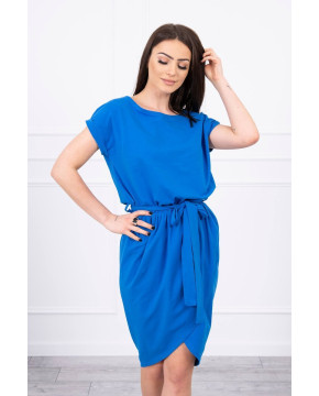 Suknelė su asimetrišku priekiu ir dirželiu (Mėlyna) Suknelė su asimetrišku priekiu ir dirželiu (Mėlyna)