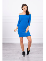 Aptempta suknelė - atvirais pečiais (Mėlyna)