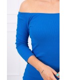 Aptempta suknelė - atvirais pečiais (Mėlyna)