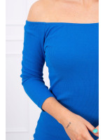 Aptempta suknelė - atvirais pečiais (Mėlyna)