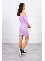 Aptempta suknelė - atvirais pečiais (Violetinė)