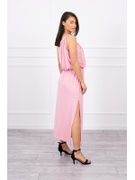 Boho suknelė su petnešėlėmis (Šviesiai) (Rožinė)