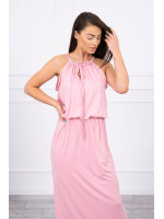 Boho suknelė su petnešėlėmis (Šviesiai) (Rožinė)