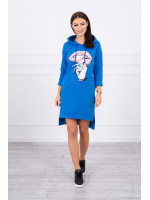 Suknelė su spalvinga aplikacija (Mėlyna)