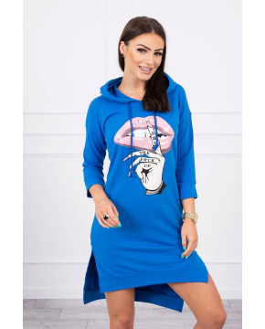 Suknelė su spalvinga aplikacija (Mėlyna) Suknelė su spalvinga aplikacija (Mėlyna)