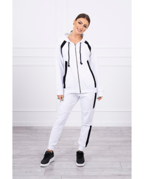Sportinis kostiumėlis su juostelėmis (Balta) Sportinis kostiumėlis su juostelėmis (Balta)