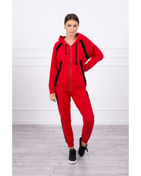 Sportinis kostiumėlis su juostelėmis (Raudona) Sportinis kostiumėlis su juostelėmis (Raudona)