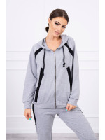 Sportinis kostiumėlis su juostelėmis (Pilka)