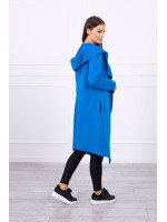 Ilgas kardiganas su gobtuvu (Mėlyna)