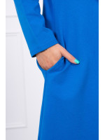 Ilgas kardiganas su gobtuvu (Mėlyna)