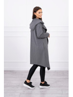 Ilgas kardiganas su gobtuvu (Grafito)