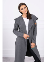 Ilgas kardiganas su gobtuvu (Grafito)