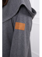 Ilgas kardiganas su gobtuvu (Grafito)