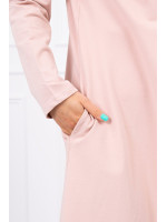 Ilgas kardiganas su gobtuvu (Šviesiai rožinė)